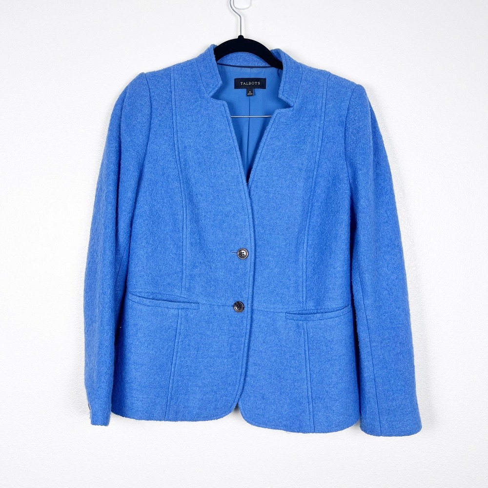 Talbots Women's Wool Blend Blazer Blue Sz 6
